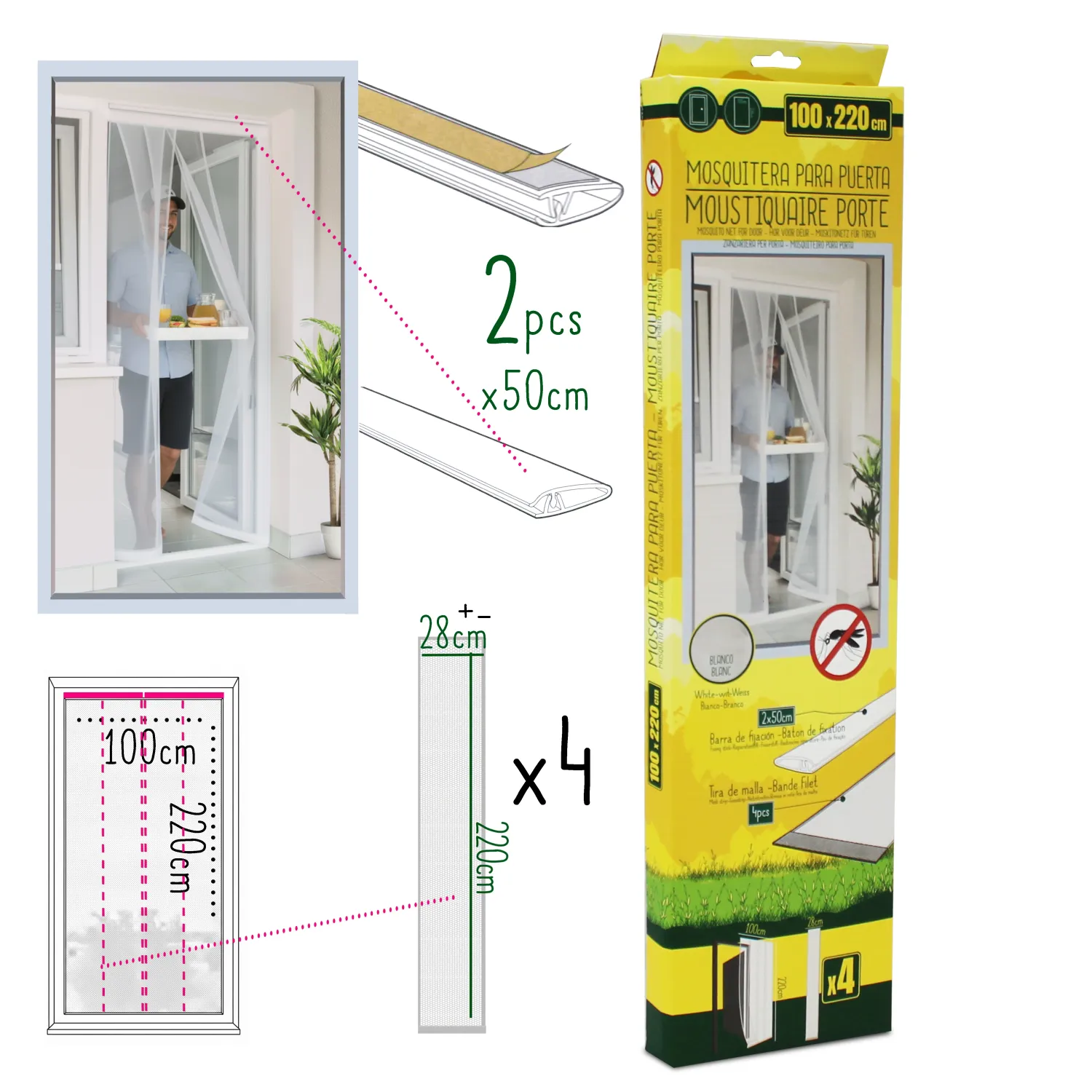 MOUSTIQUAIRE DE PORTE 100X220CM