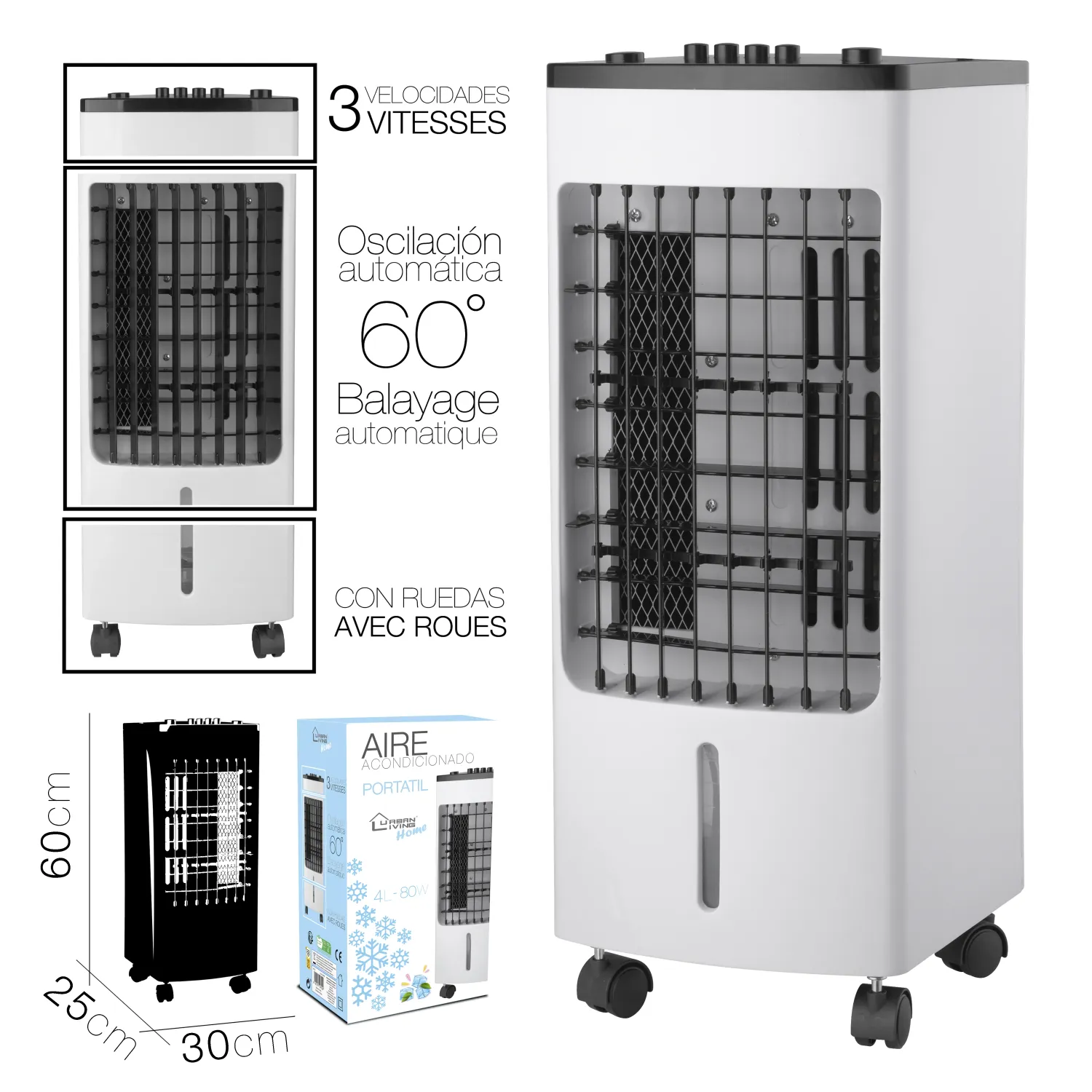 RAFRAICHISSEUR D AIR 3VITESSES 80W 4L