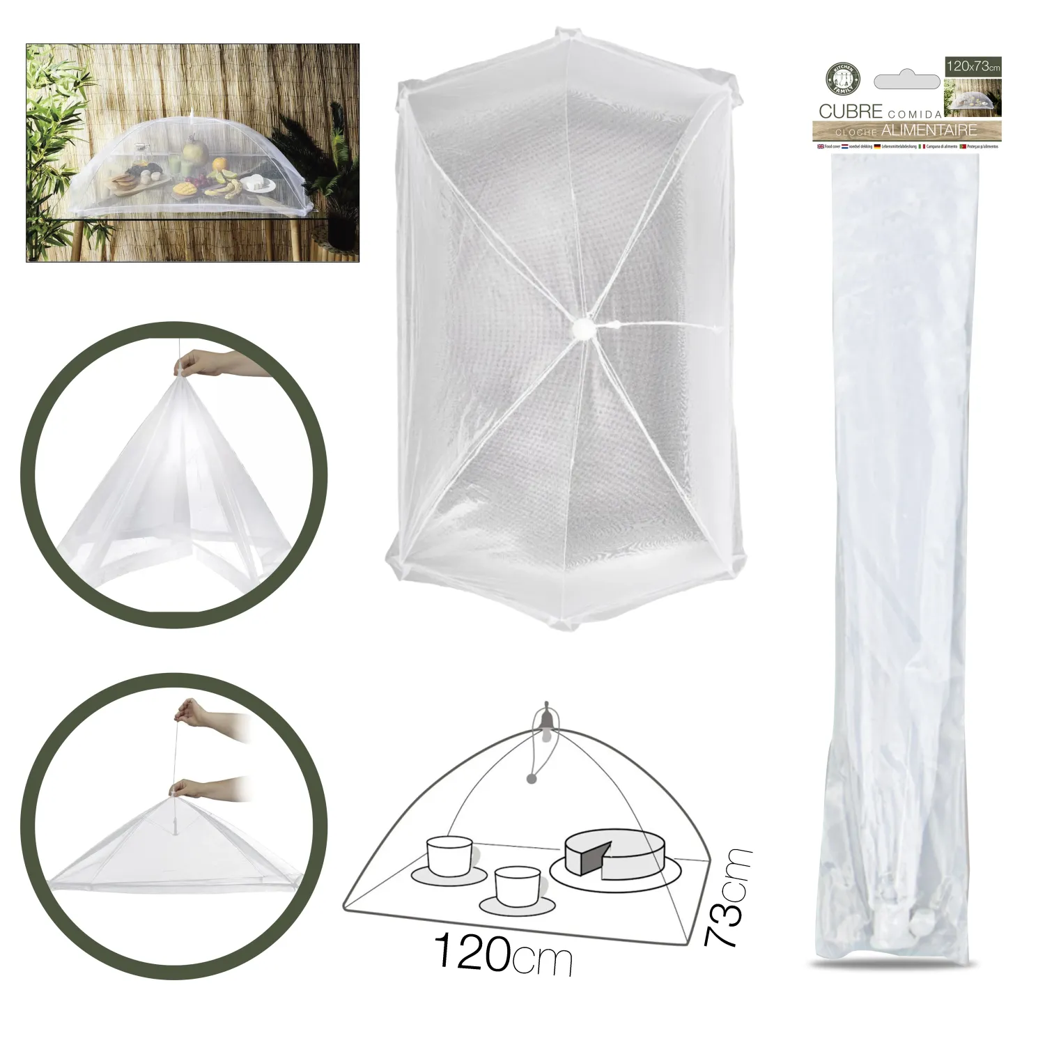 CLOCHE ALIMENTAIRE PLIANTE 120X73CM