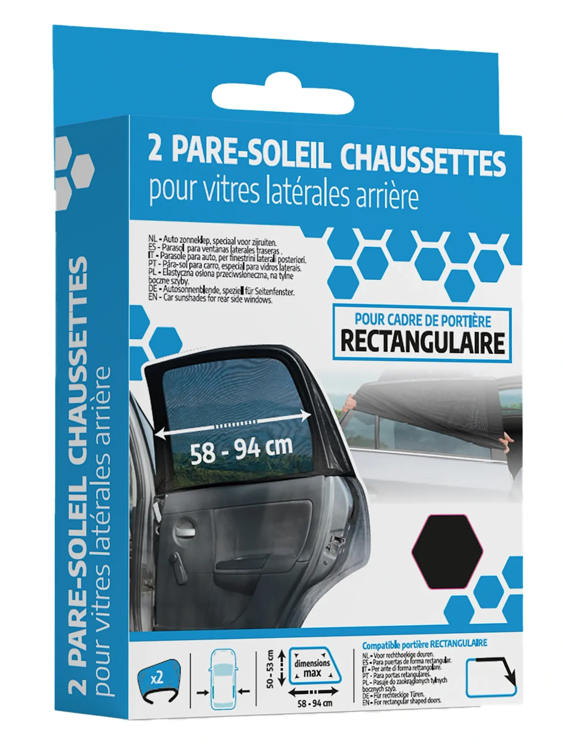 PARE SOLEIL CHAUSSETTE X2 PORTIERE RECT.