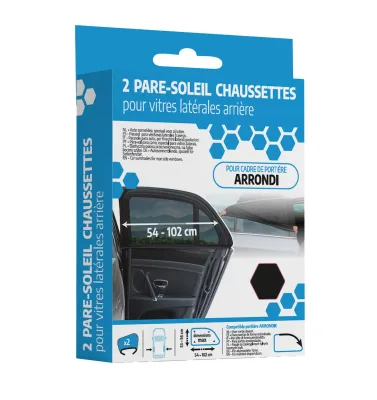 PARE SOLEIL CHAUSSETTE X2 PORTIERE ARRONDI