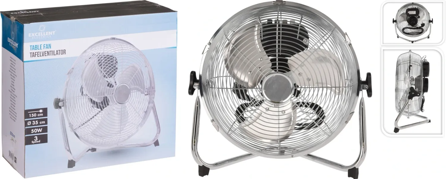 VENTILATEUR METAL CHROME 35X20X40CMCM