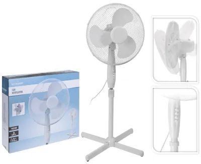 VENTILATEUR SUR PIED BLANC D40X125CM