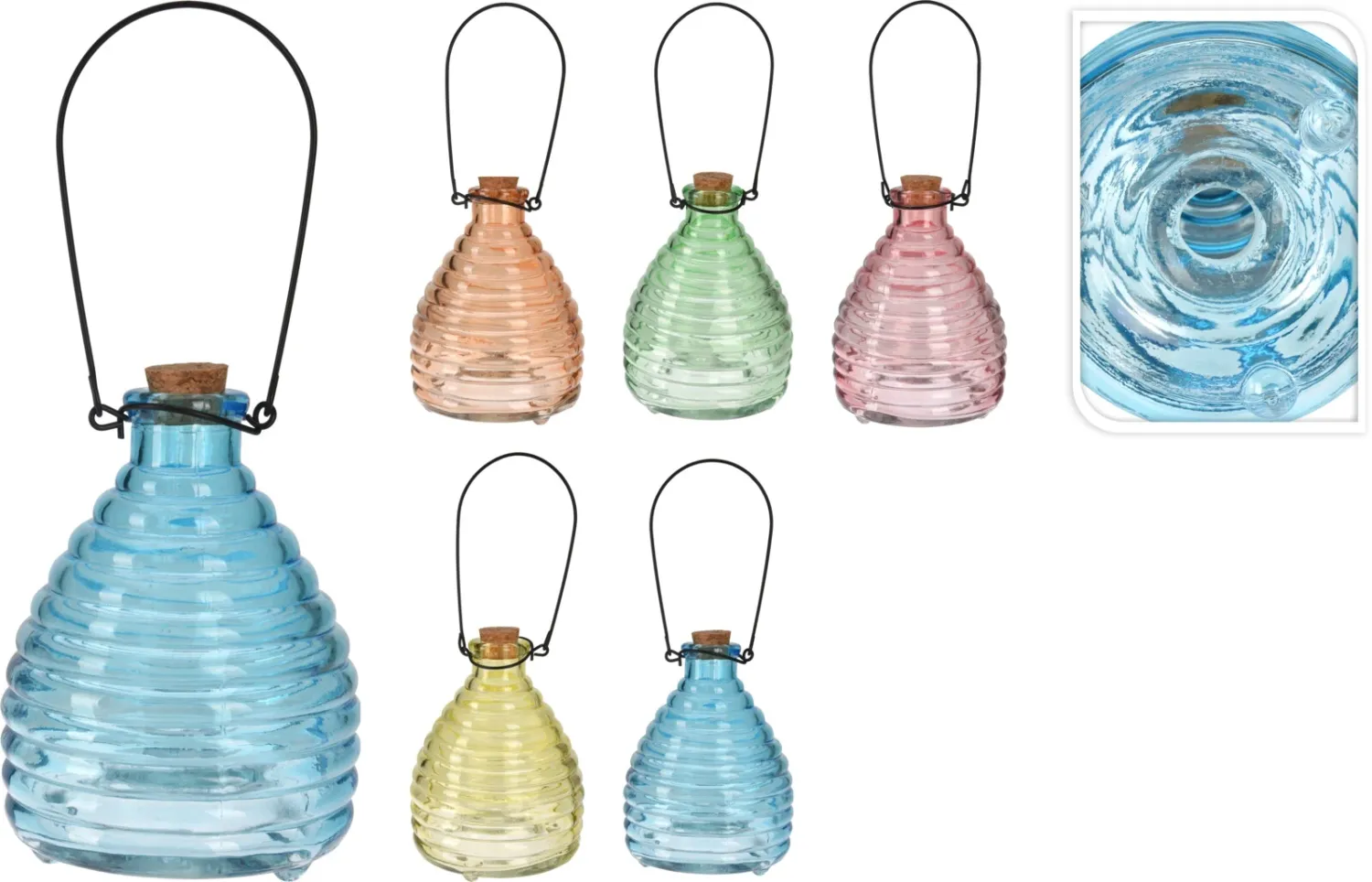 PIEGE A GUEPES D9X13CM VERRE 5ASS