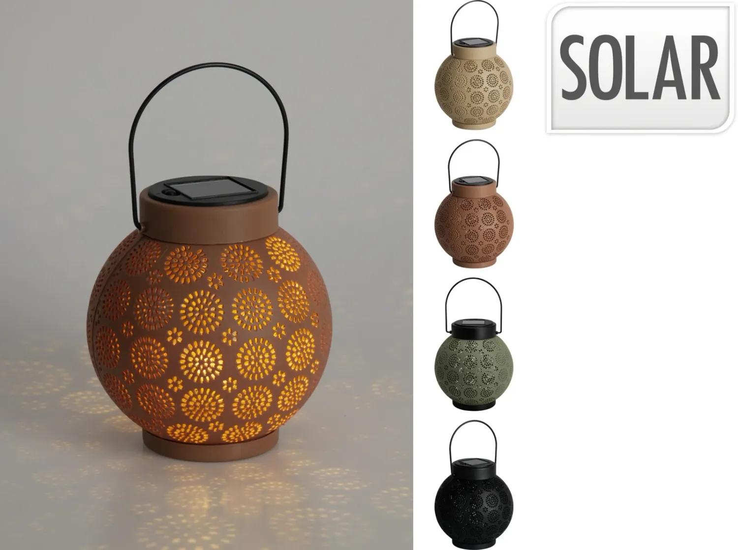 LANTERNE SOLAIRE D15X15.5CM PP ASS