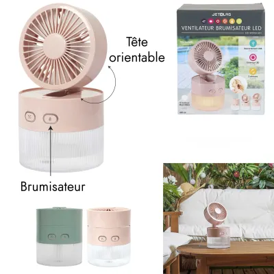 VENTILATEUR BRUMISATEUR LED ORIENTABLE