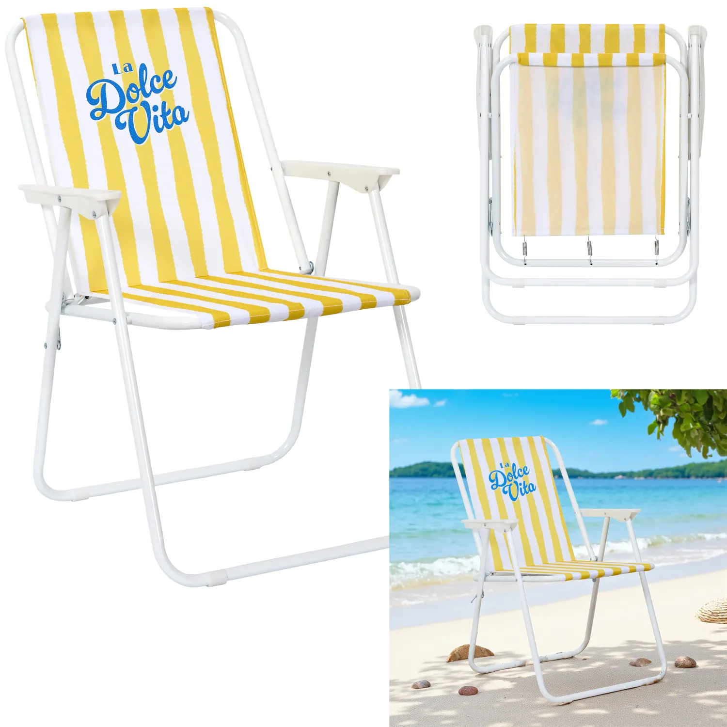 CHAISE PLIANTE "DOLCE VITA"JAUNE