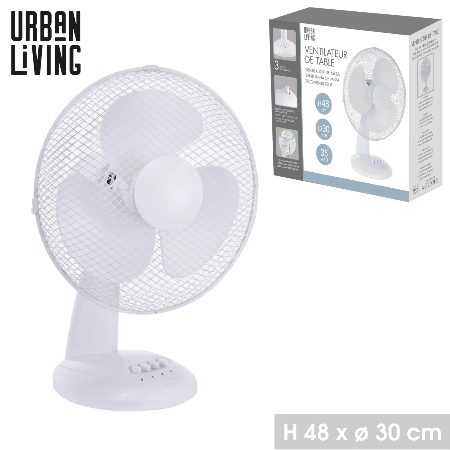 VENTILATEUR DE TABLE BLANC