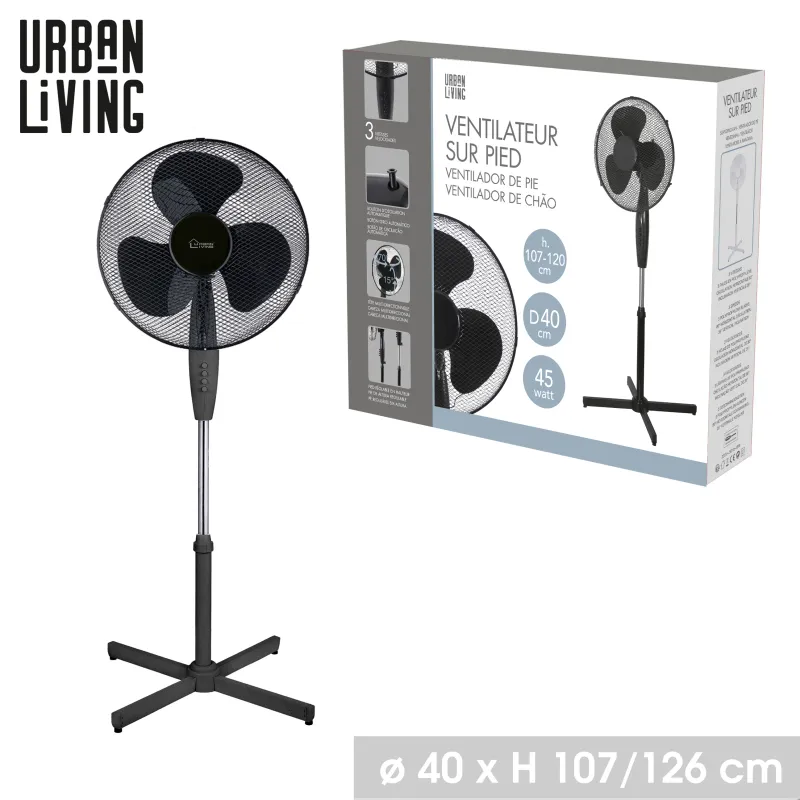 VENTILATEUR SUR PIED NOIR