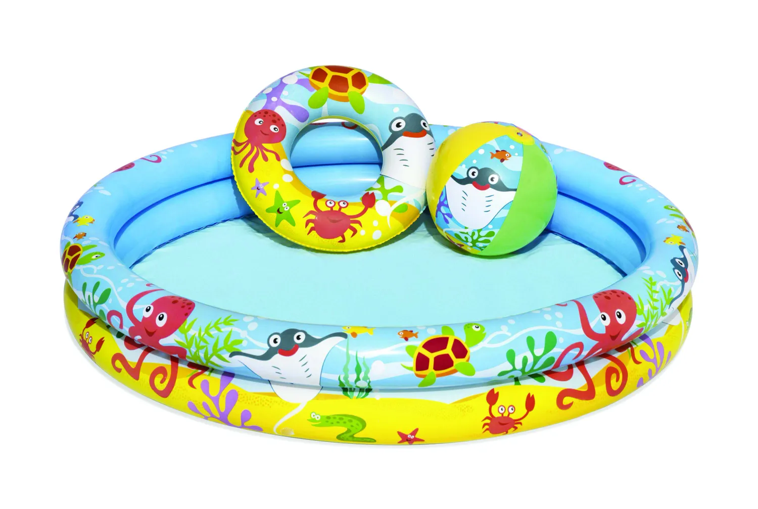 PISCINE GONFLABLE + 1 BOUÉE + 1 BALLON PISCINE GONFLABLE + 1 BOUÉE + 1 BALLON