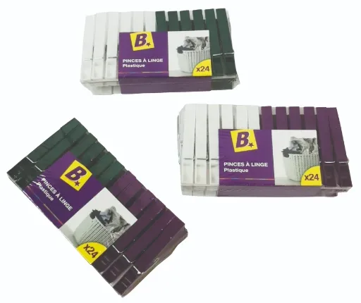 LOT DE 24 PINCES À LINGE LOT DE 24 PINCES À LINGE