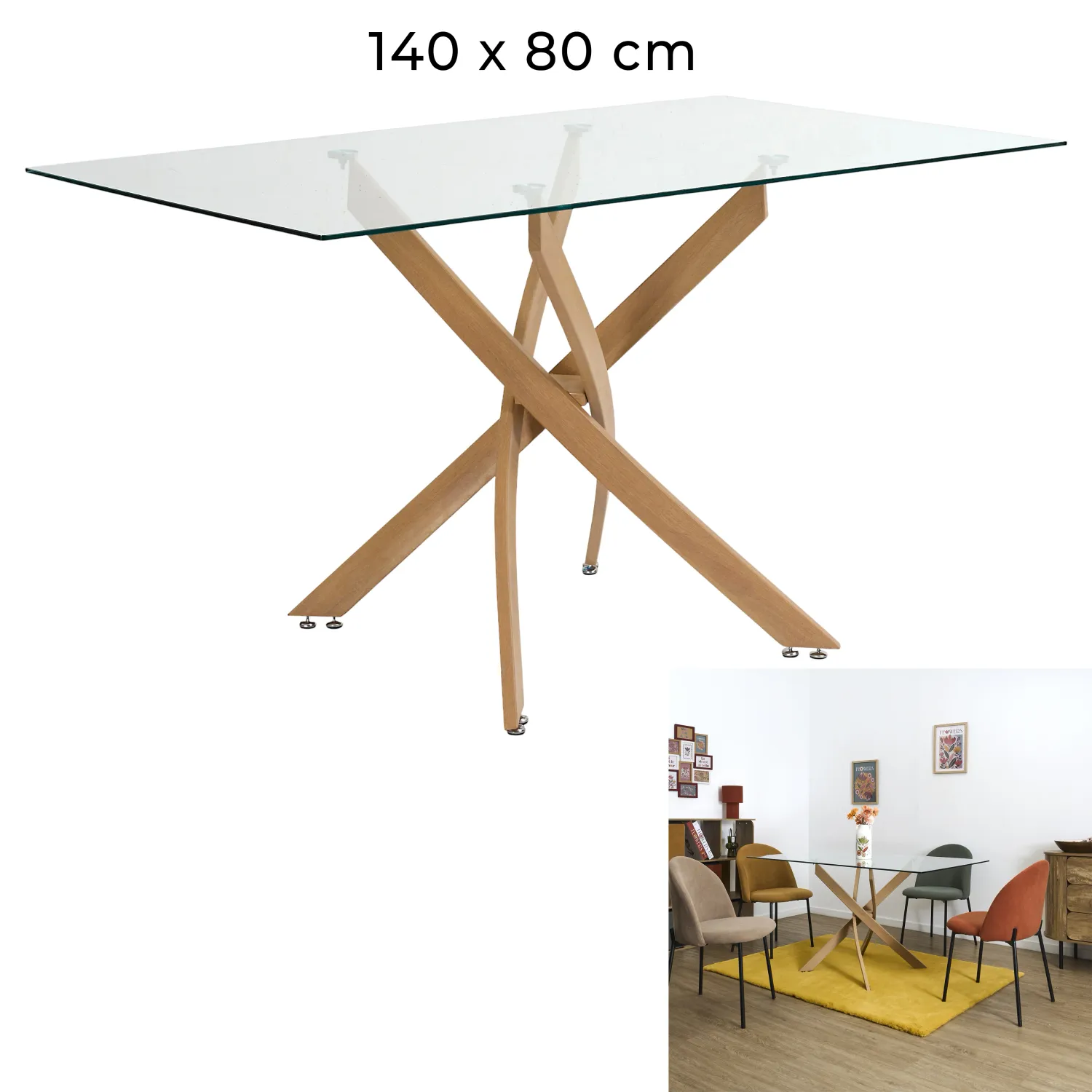 Table de repas en verre "HERITAGE"
