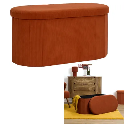 Coffre banc pliable cotelé terracotta Coffre banc pliable cotelé terracotta