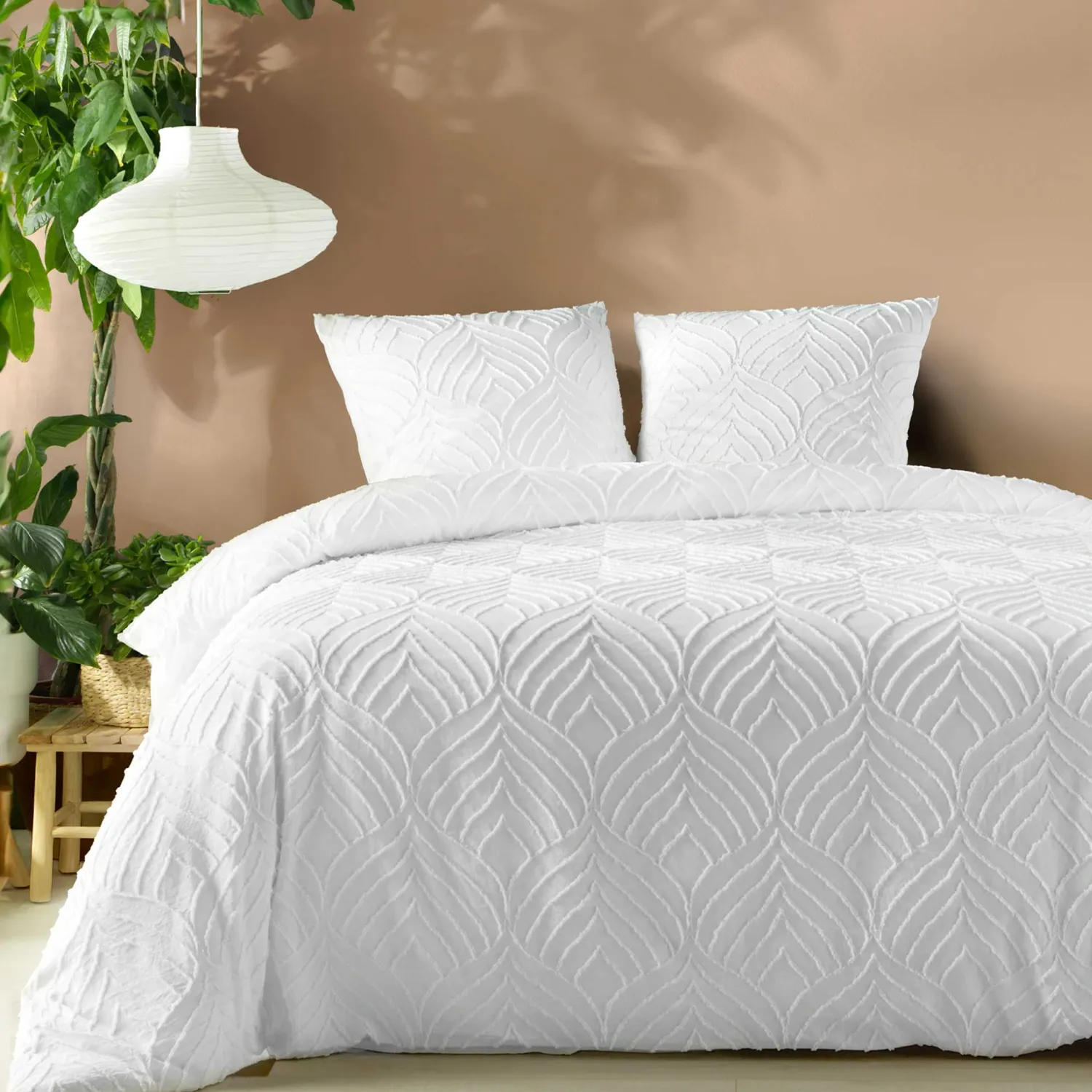 Parure housse de couette blanc