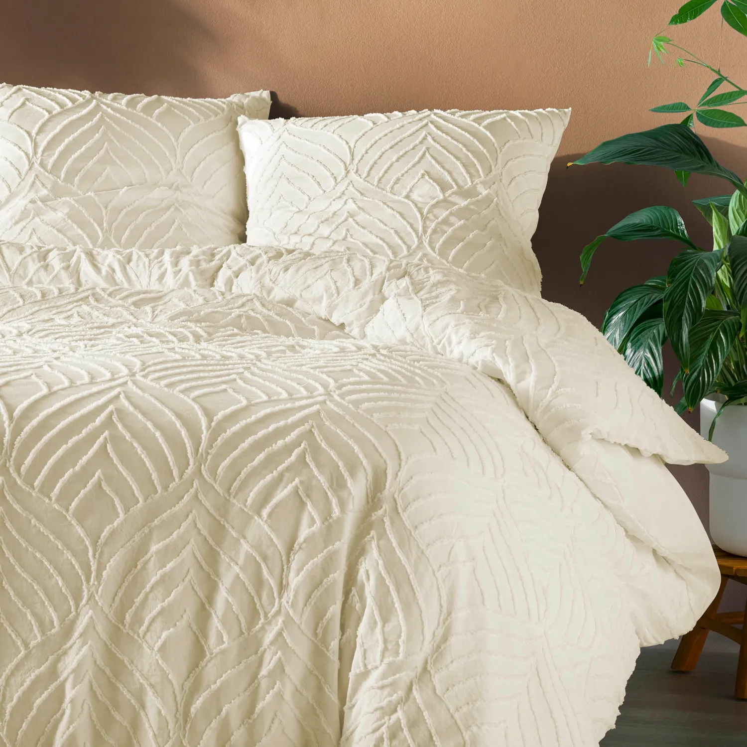 Parure housse de couette ivoire