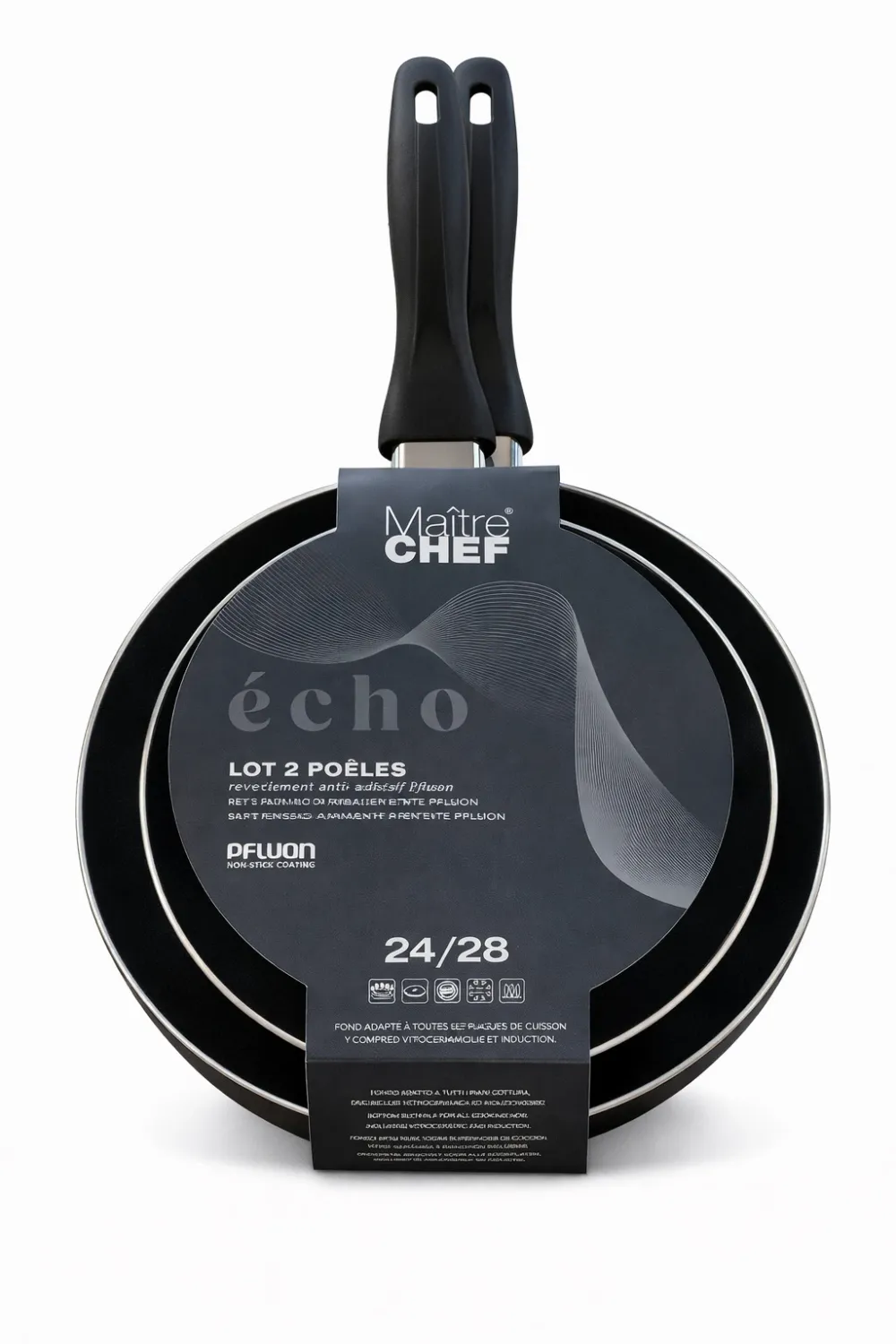 Lot de 2 poêles anti-adhésives 24/28CM Lot de 2 poêles anti-adhésives 24/28CM