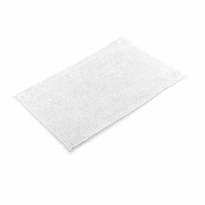 Tapis de bain chenille microfibre blanc