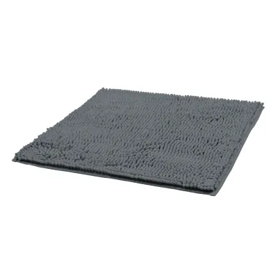 Tapis de bain chenille microfibre gris