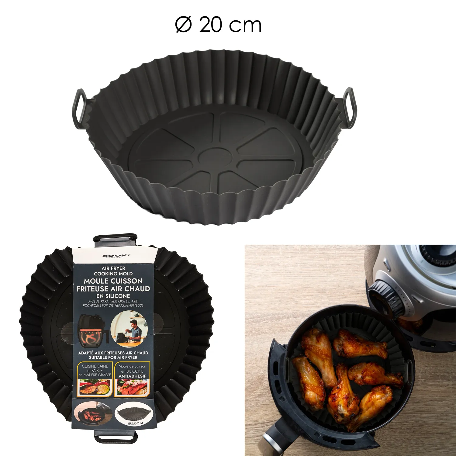 Moule en silicone pour friteuse à air chaud