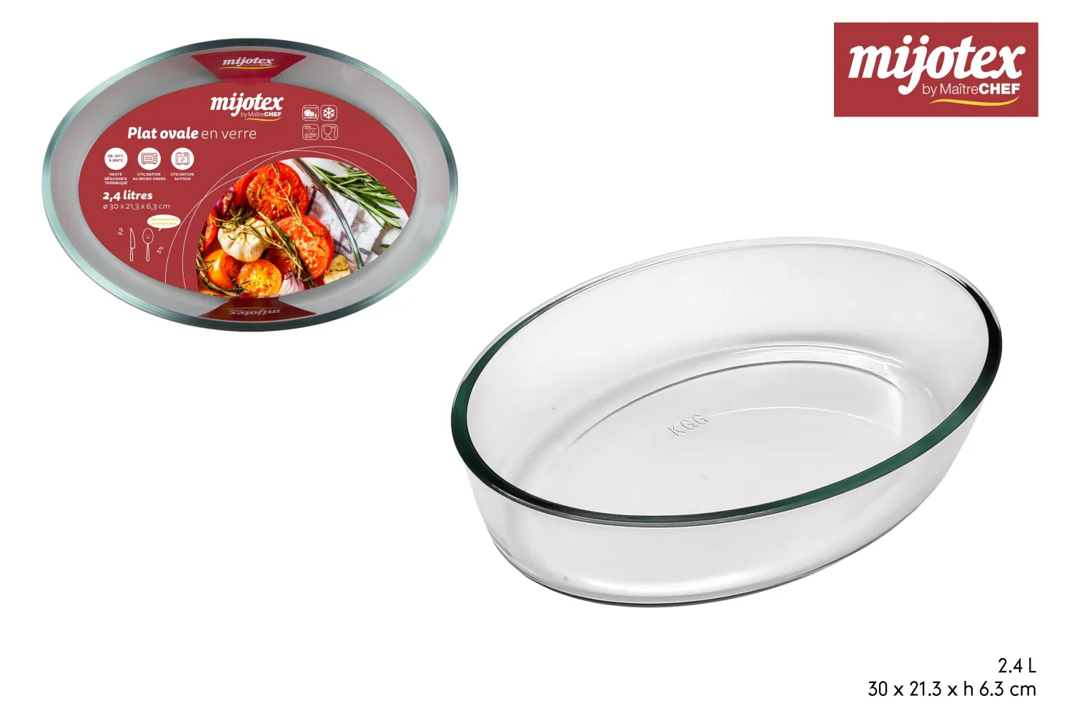 PLAT MIJOTEX VERRE OVALE 2.4L