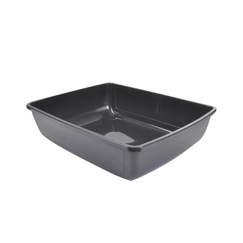BAC A LITIERE PLAST SANS BORD GRIS 46X36XH12CM