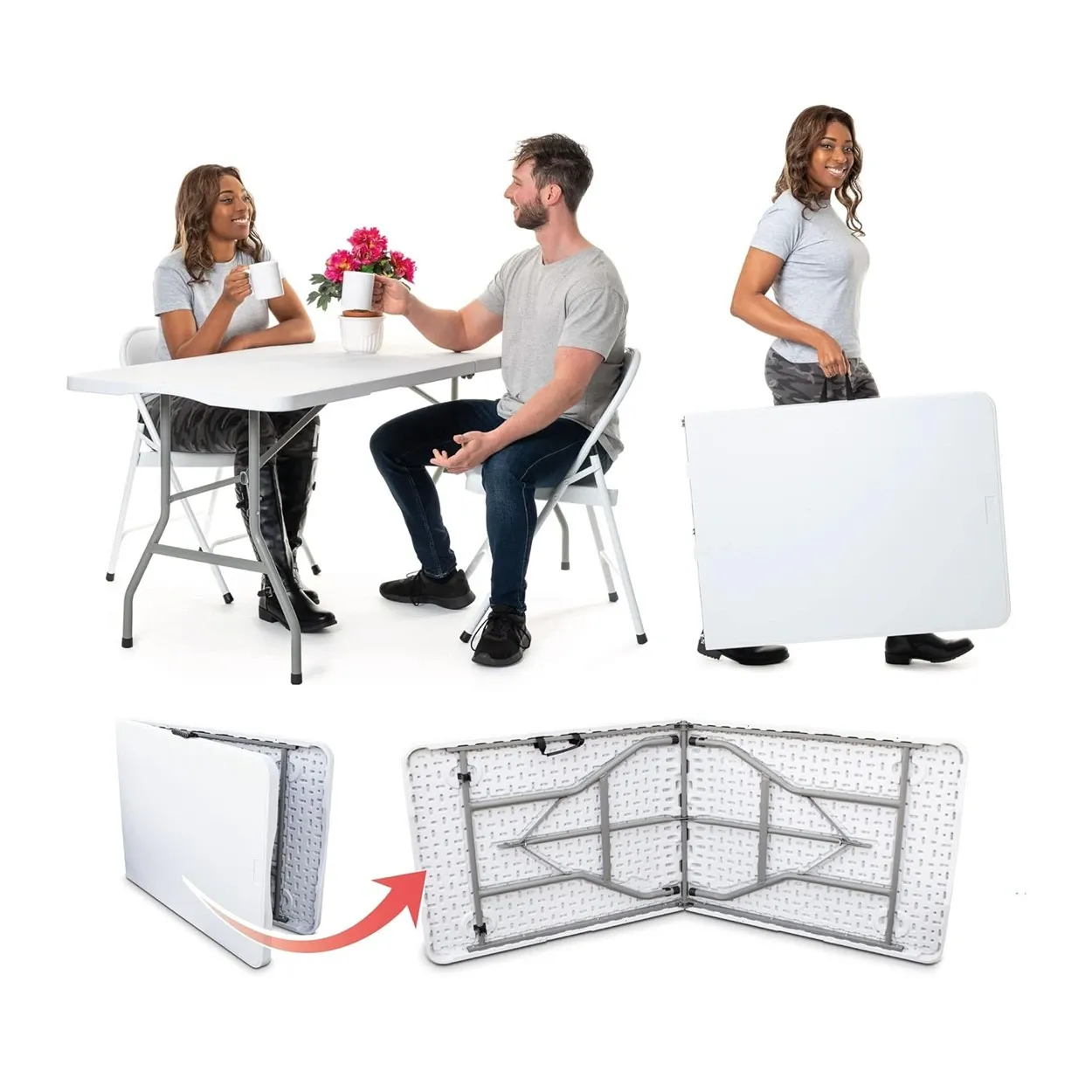 TABLE DE RECEPTION PLIANTE 180X68X74CM
