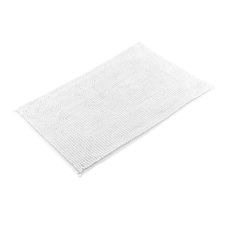 TAPIS DE BAIN CHENILLES MICROFIBRE 75X45 CM BLANC