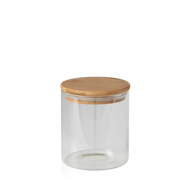 BOCAL HERMETIQUE ROND VERRE/BAMBOU 0.3L
