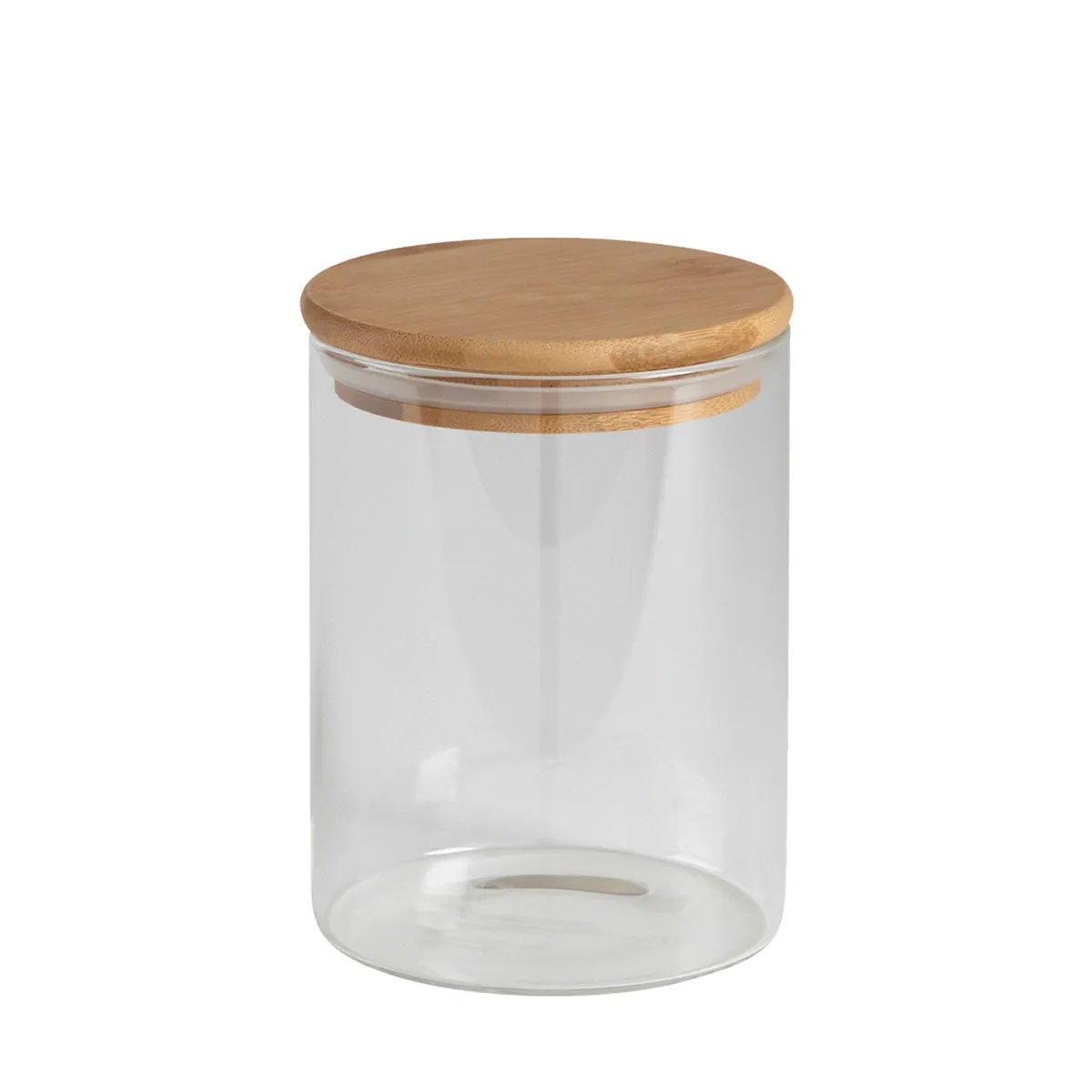 BOCAL HERMETIQUE ROND VERRE/BAMBOU 1L