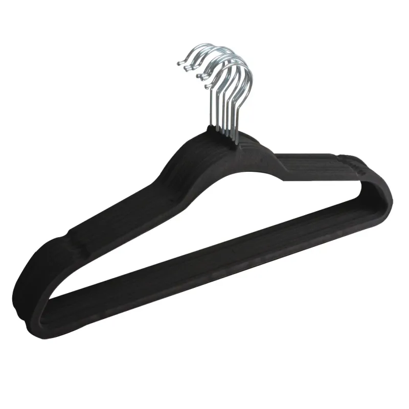 CINTRES METAL EFFET VELOURS X8 NOIR
