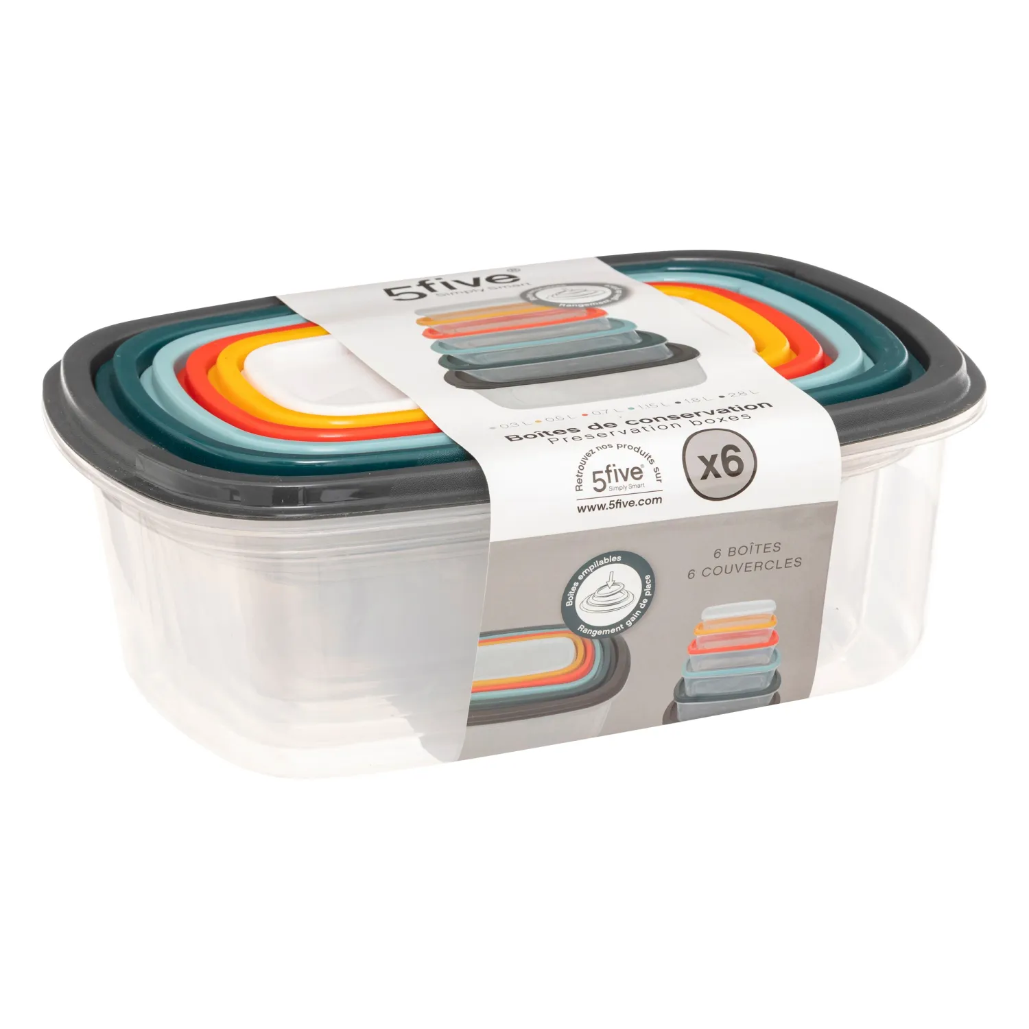 BOITES RECT X6 COLORS