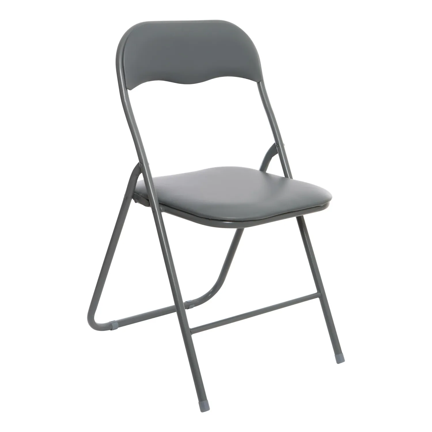 CHAISE PLIANTE PVC GRISE 44X45XH79CM