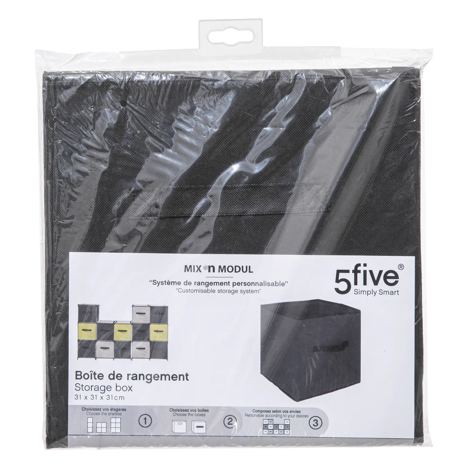 BOITE RANGEMENT 31X31 NOIR