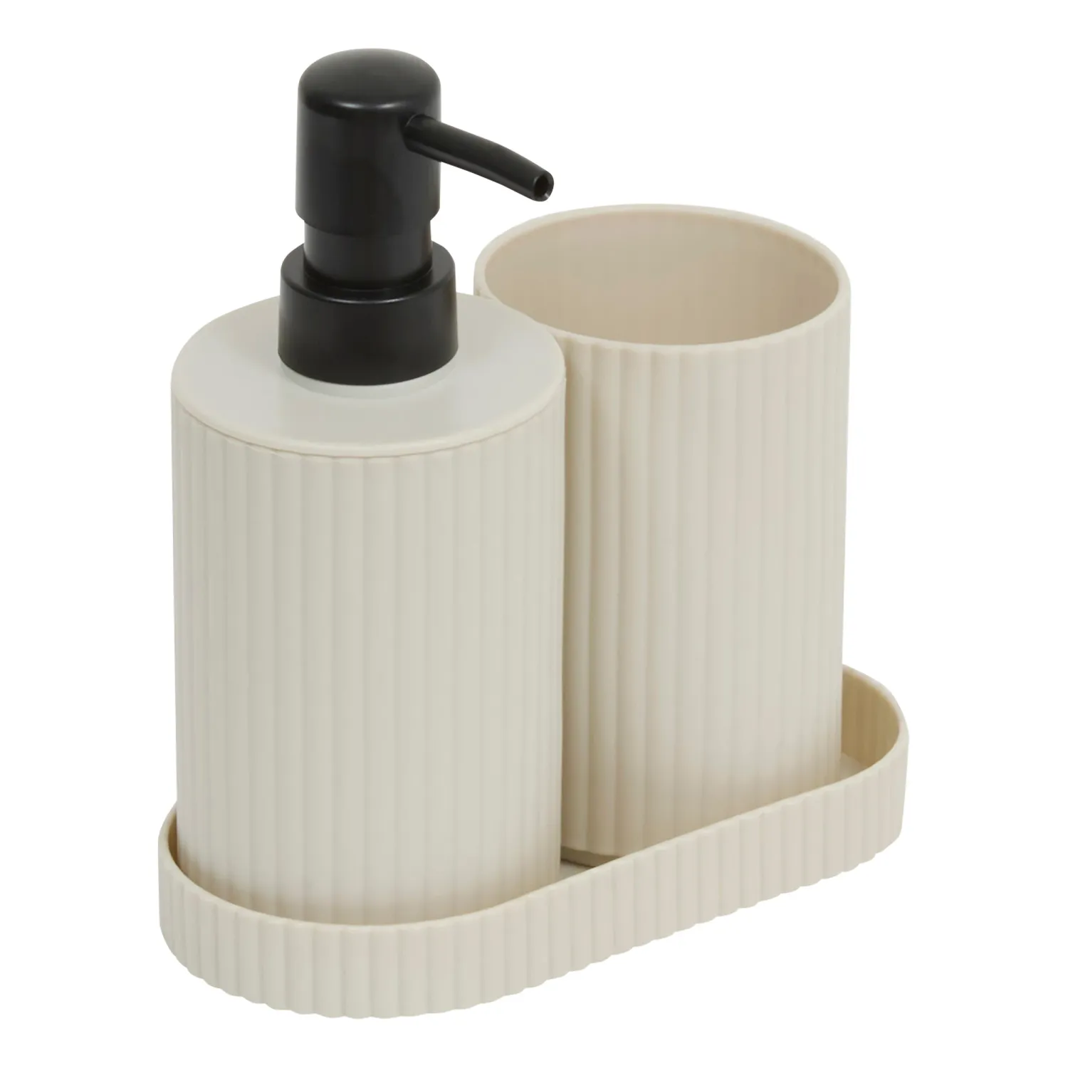 ACCESSOIRES X3 SALLE DE BAIN BEIGE PP