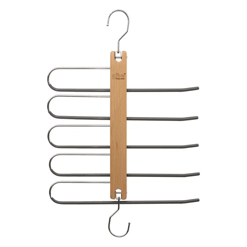 CINTRE BOIS 5 PANTALONS