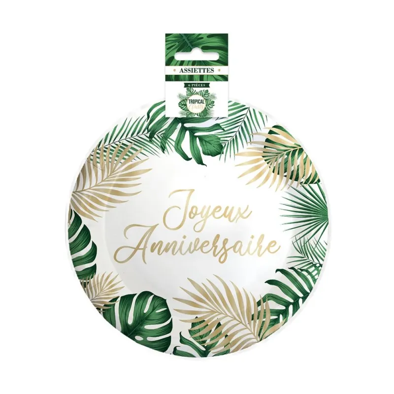ASSIETTES X6 TROPICAL PARTY