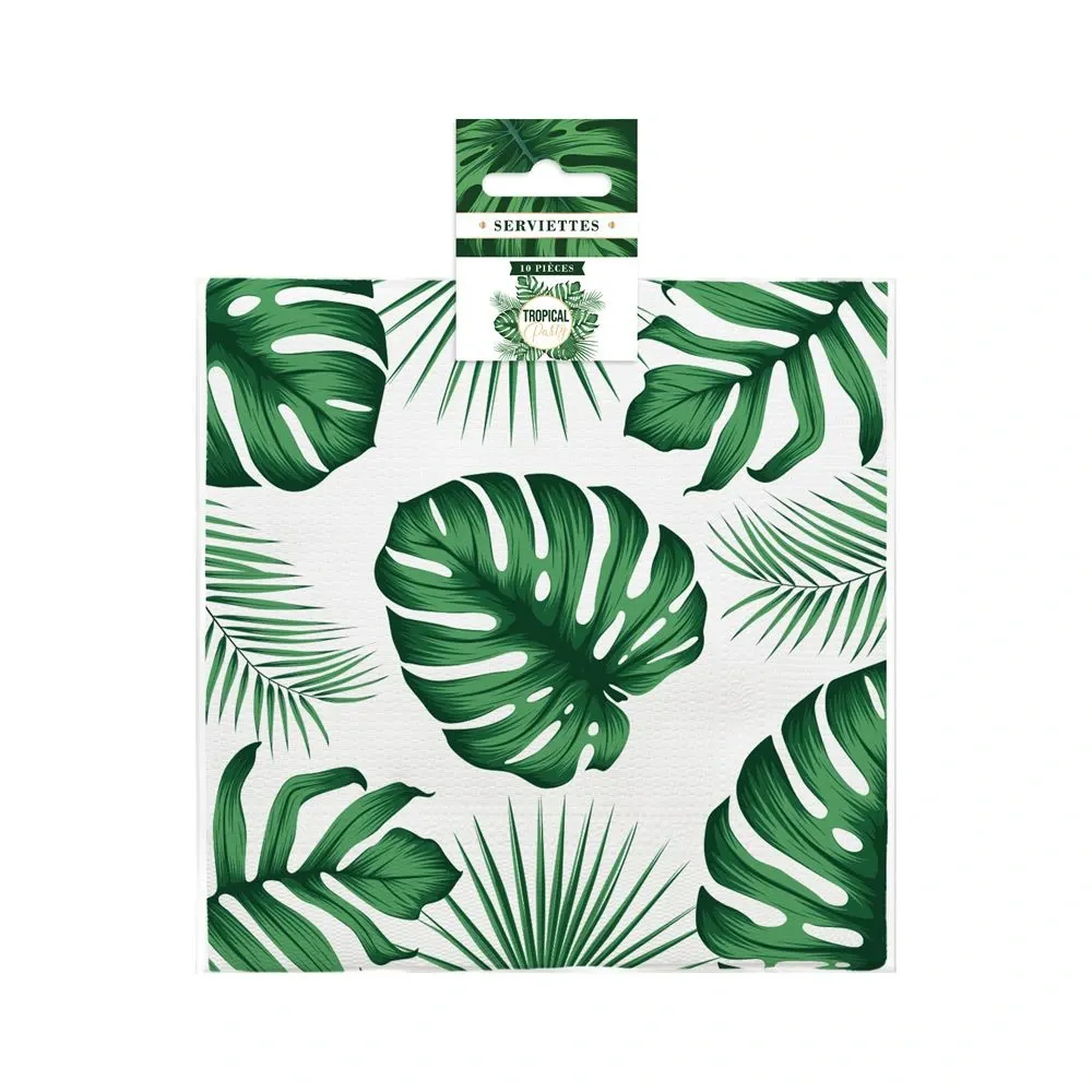 SERVIETTES ANNIV X10 TROPICAL PARTY