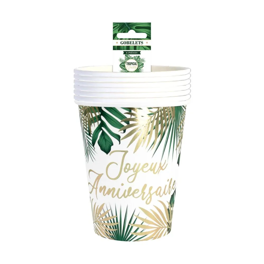 GOBELETS X6 TROPICAL PARTY