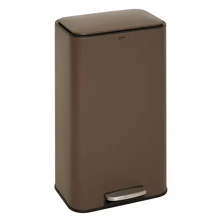 POUBELLE A PEDALE DELTA 30 L METAL CHOCOLAT
