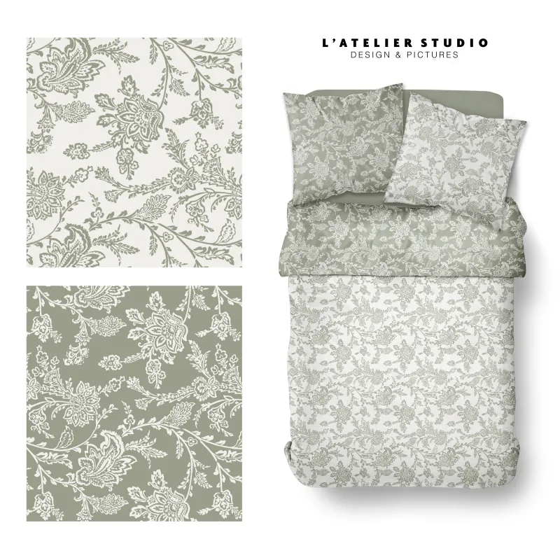 Pack parure imprimé + drap housse 2 places  
