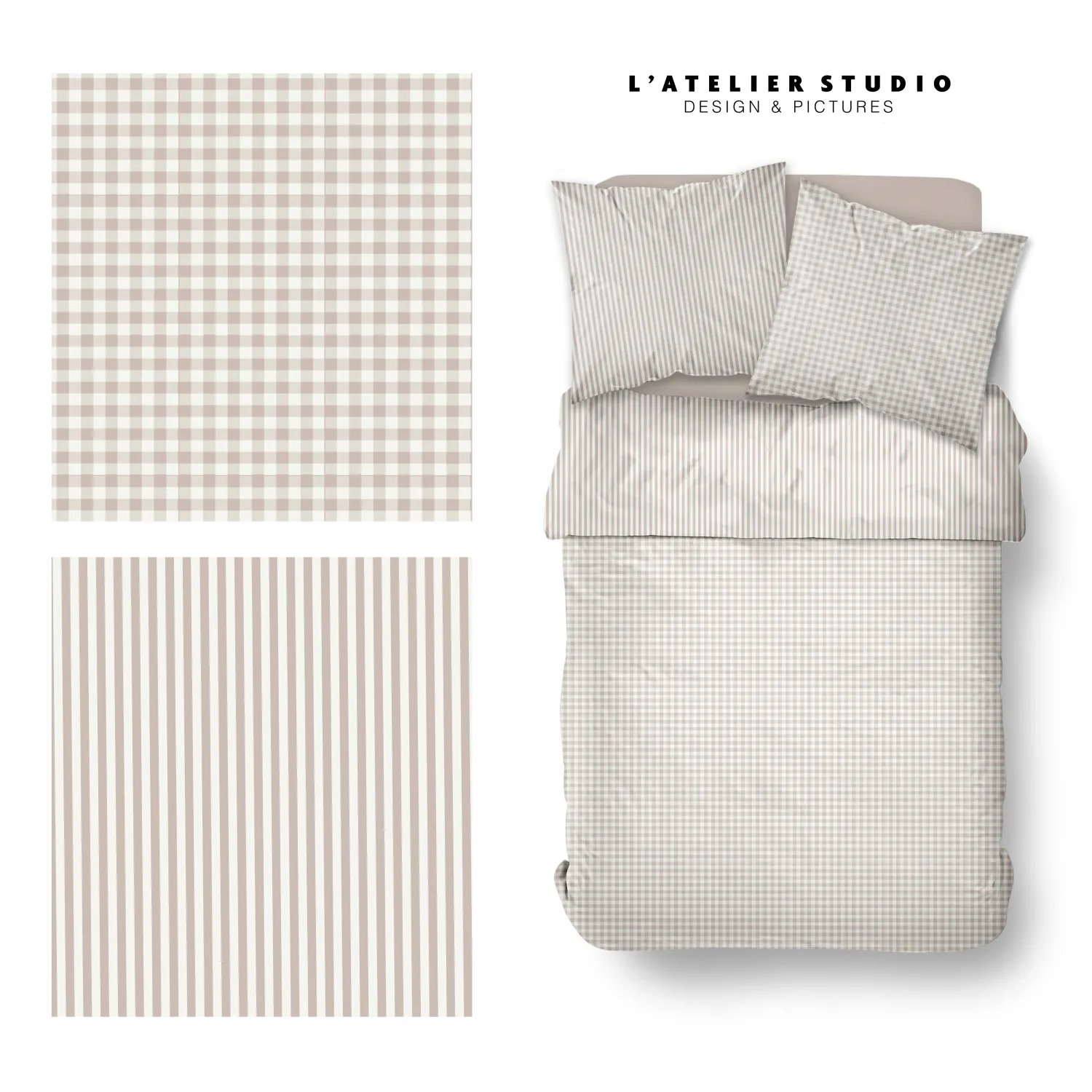 Pack parure imprimé + drap housse 2 places


