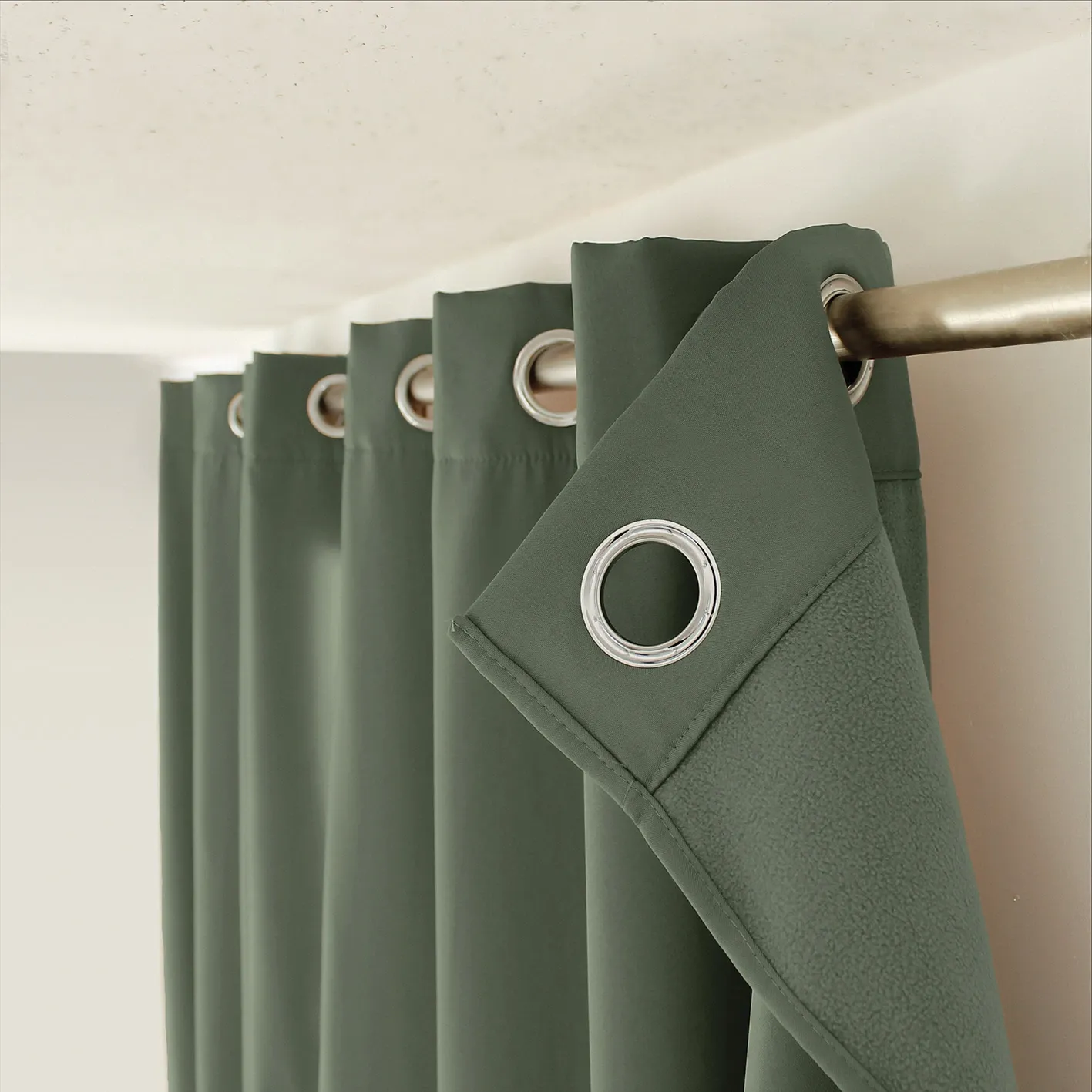 RIDEAU THERMIQUE 140X240CM VERT GRIS