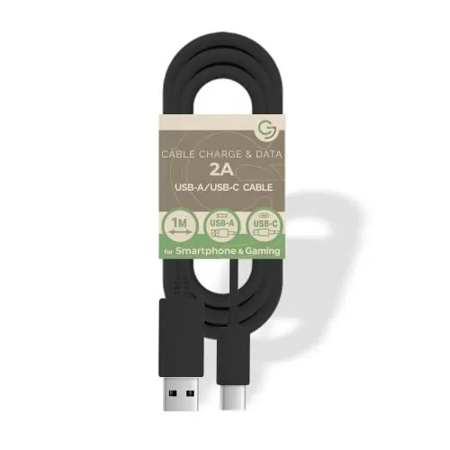 CABLE CHARGE/DATA USBTYPE-C 5V/2A/10W 1M NOIR
