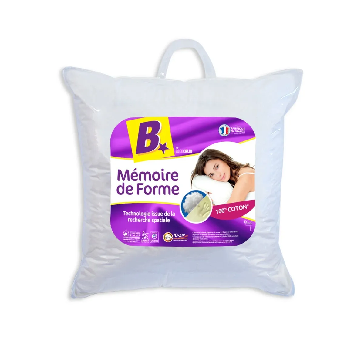 OREILLER MEMOIRE DE FORME 60X60CM 750G