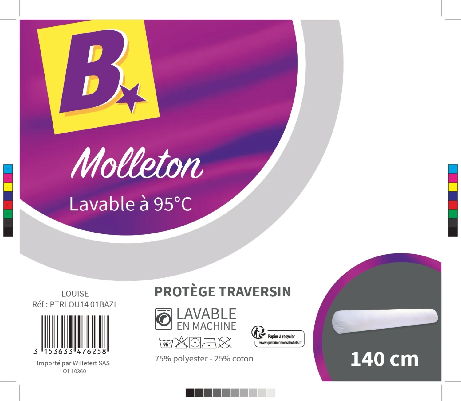 PROTEGE TRAVERSIN LOUISE 140CM MOLLETON MDD