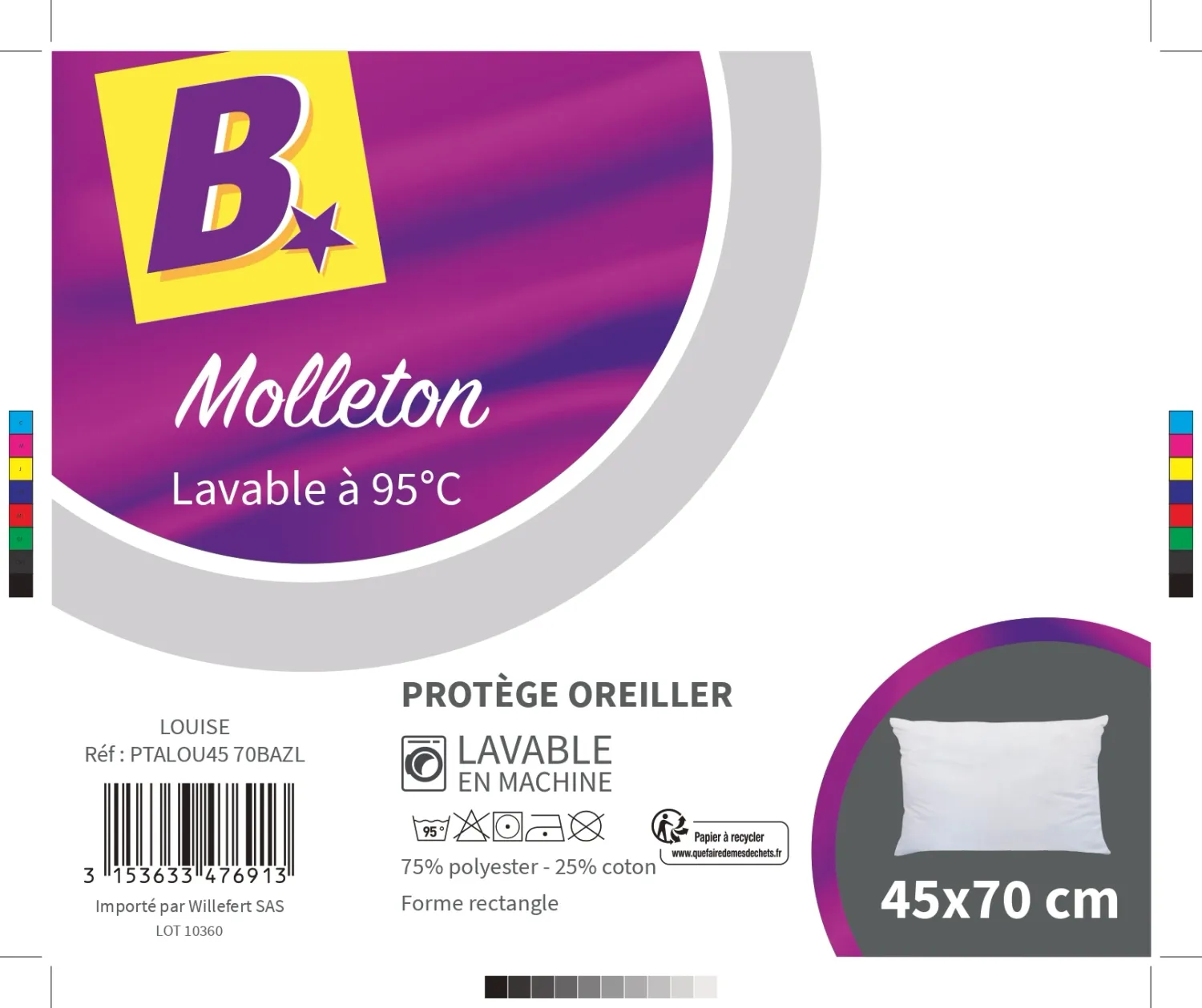 PROTEGE OREILLER LOUISE 45X70CM MDD