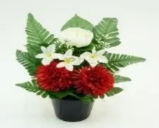 POT DE CHRYSANTÈME, RENONCULE ET ORCHIDÉE