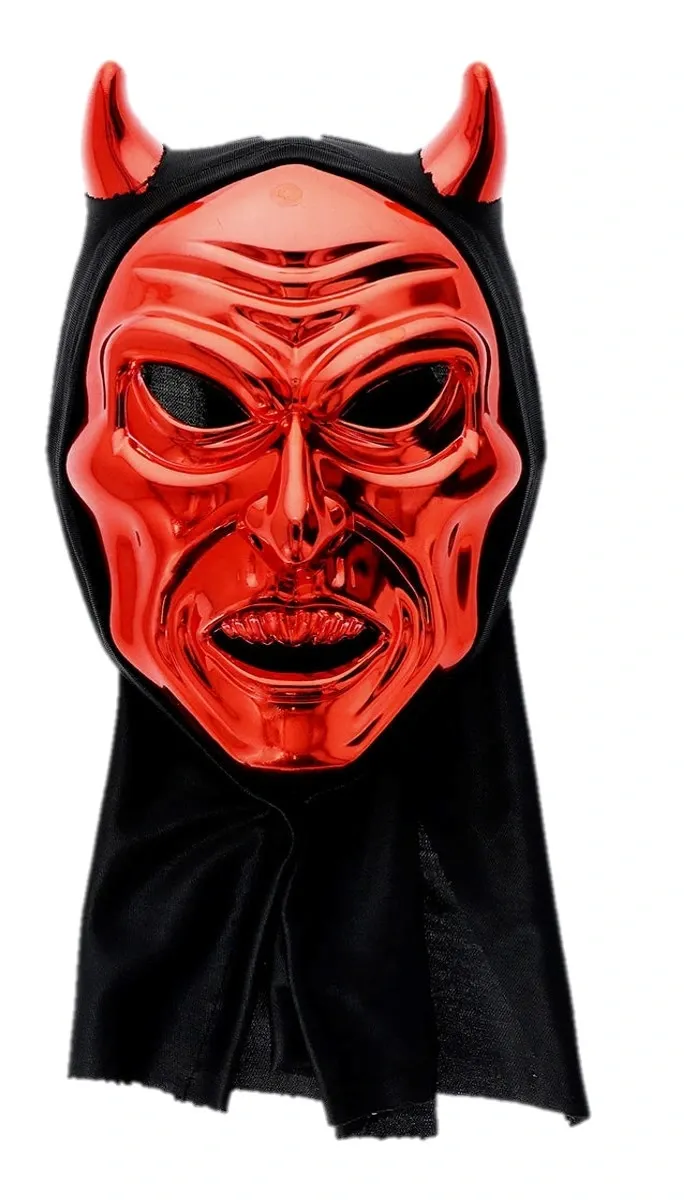 MASQUE CAGOULE METALISE DIABLE ROUGE