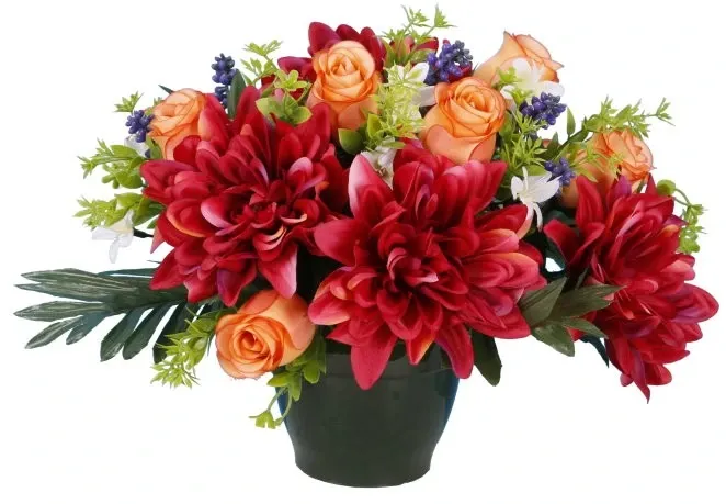 POT DAHLIAS ET BOUTONS