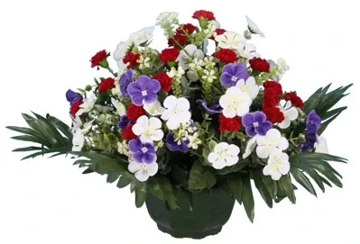 COUPE MINI OEILLETS, VIOLETTES ET MINI FLEURETTES